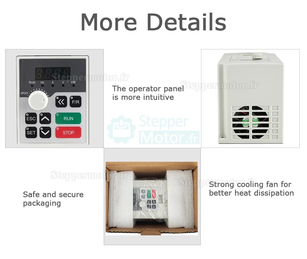 Variateur de fr&eacute;quence 5,5 kW pour moteur de broche CNC H100-5.5S2/T4 220 V/380 V